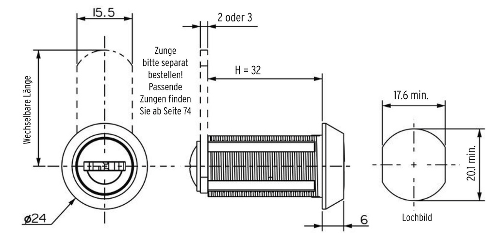 STRENGER SERIE 7376 BRIEVENBUSCILINDER