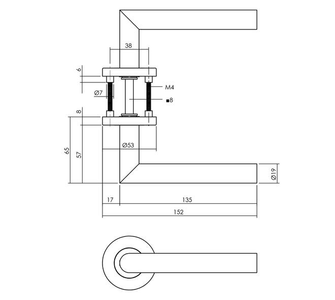 INTERSTEEL HOEK90° BASIC KRUKKENPAAR OP ROZET