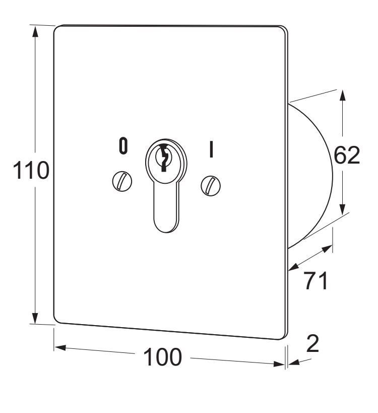 MAASLAND SLEUTELSCHAKELAAR INBOUW Ø71MM