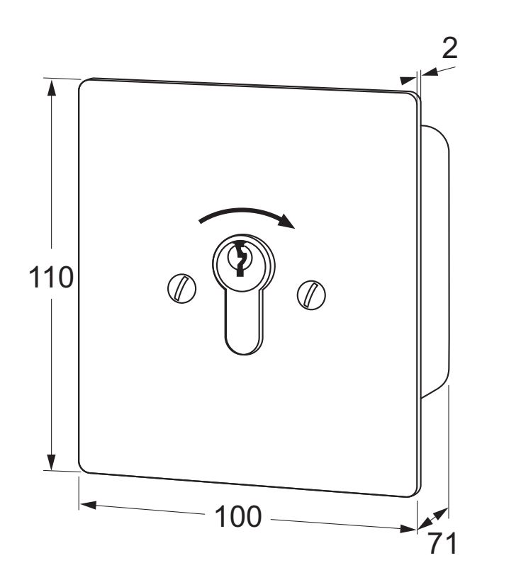 MAASLAND SLEUTELSCHAKELAAR INBOUW VIERKANT