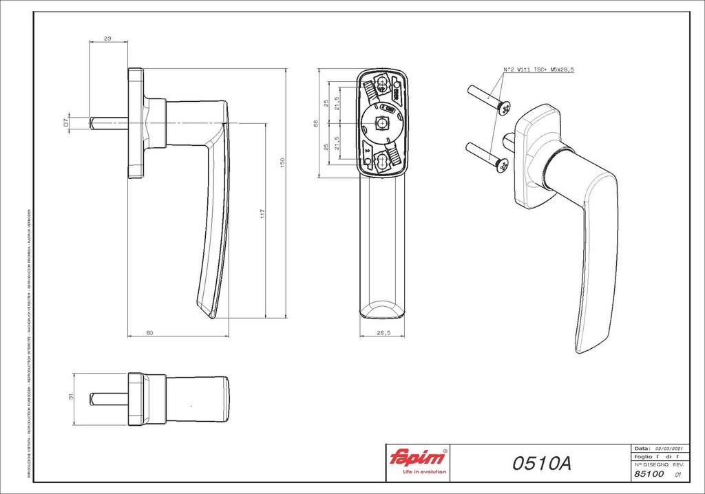 FAPIM EOS RAAMKRUK - op RAL-kleur