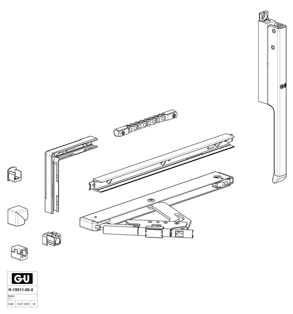 GU VENTUS F 200 BOVENRAAMSLUITING SET