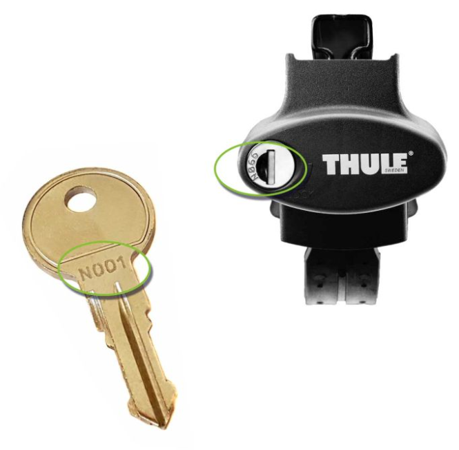 THULE SLEUTEL N REEKS | CODEREEKS N001 - N200
