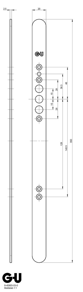 GU SECURECONNECT VOORPLAAT VOOR HOUT