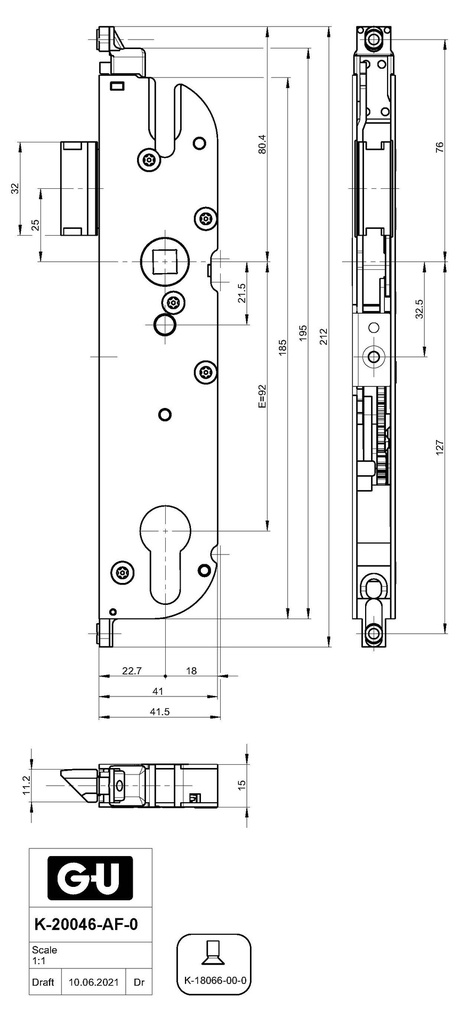 GU-SECURY X HOOFDSLOTKAST AS 92MM LOS