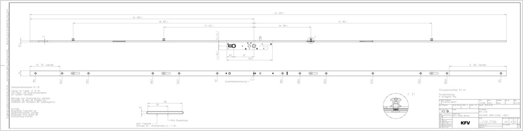 KFV REEKS BS 2100 MEERPUNTSLOT MET PADDENSTOELNOKKEN VOOR SCHUIFRAAM
