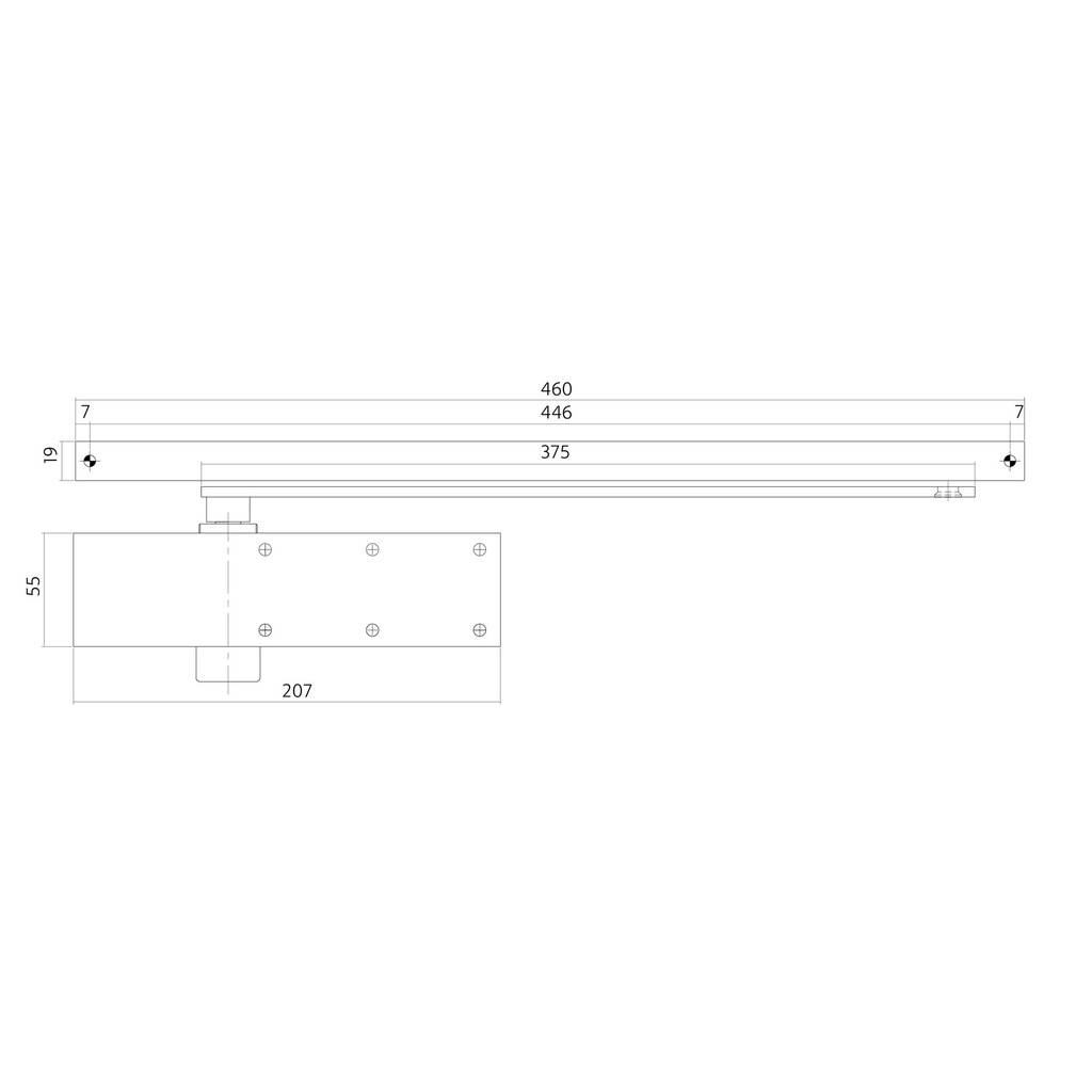 INTERSTEEL 124 DEURPOMP MET GLIJARM