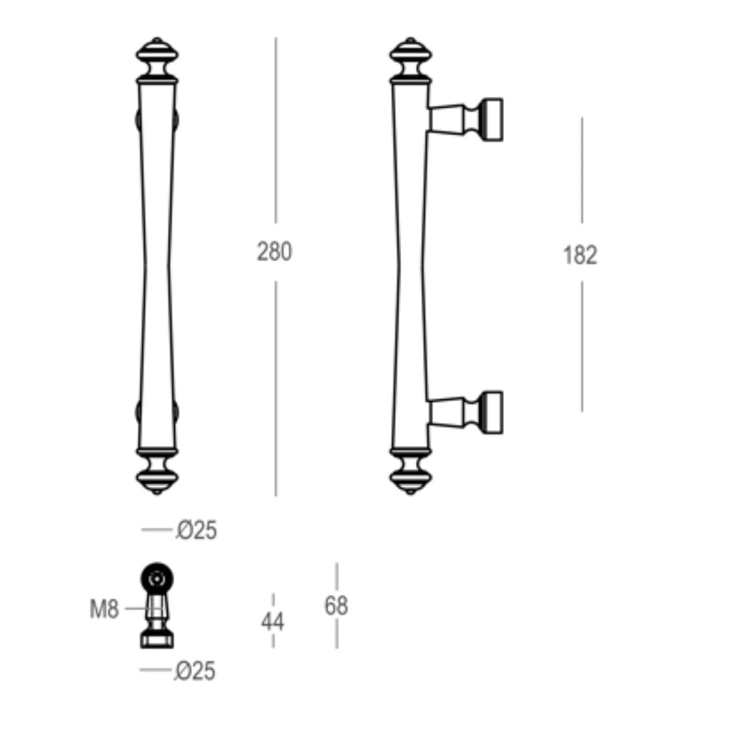 QUINCALUX DEURGREEP MODEL 322