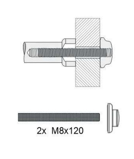 QUINCALUX BEVESTIGING DOORGAAND ENKELE GREEP